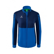 Erima Präsentationsjacke Six Wings (100% Polyester, Stehkragen, taillierter Schnitt) royalblau/navyblau Damen